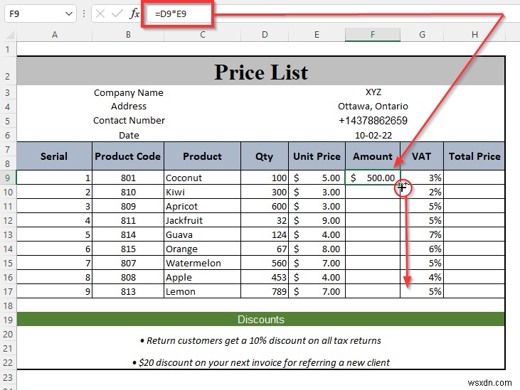How to Make a Price List in Excel (Step by Step Guidelines)