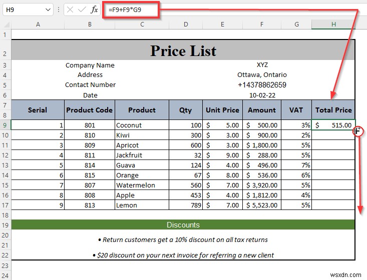 How to Make a Price List in Excel (Step by Step Guidelines)