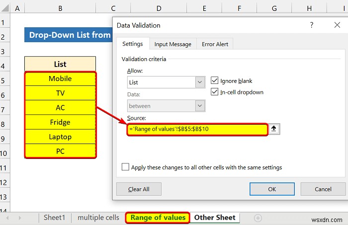 How to Create Excel Drop Down List for Data Validation (8 Ways)