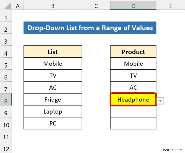 How to Create Excel Drop Down List for Data Validation (8 Ways)
