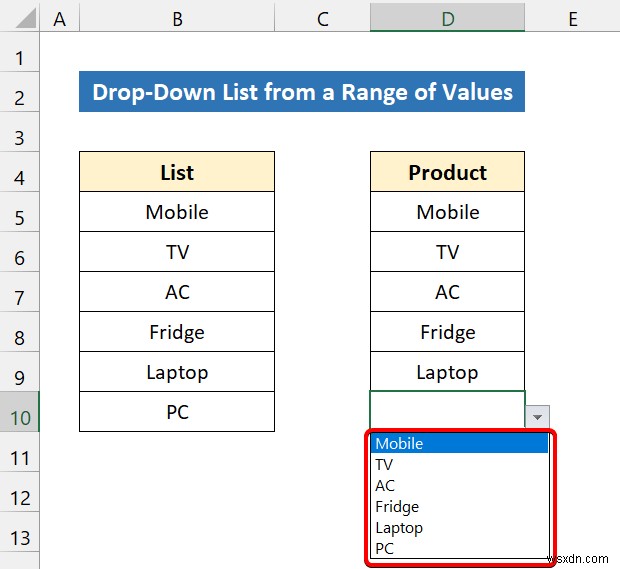 How to Create Excel Drop Down List for Data Validation (8 Ways)