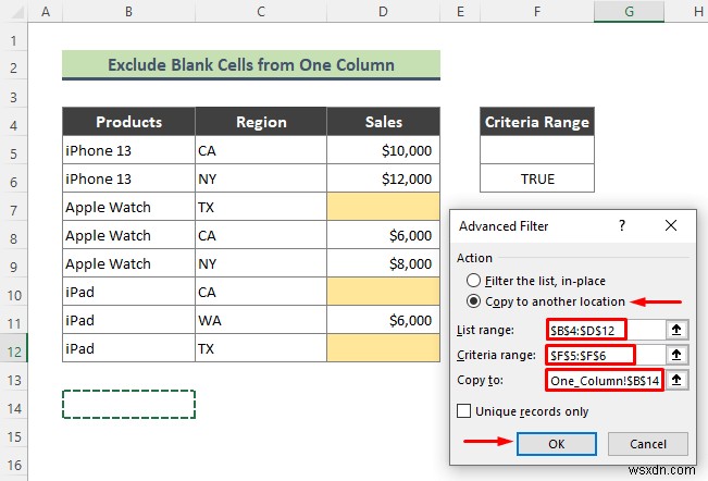 How to Use Advanced Filter to Exclude Blank Cells in Excel (3 Easy Tricks)