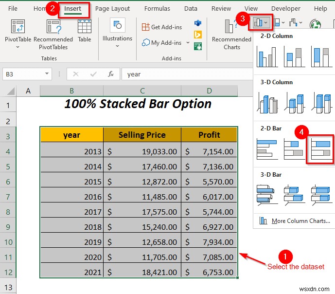 How to Combine Two Bar Graphs in Excel (5 Ways)