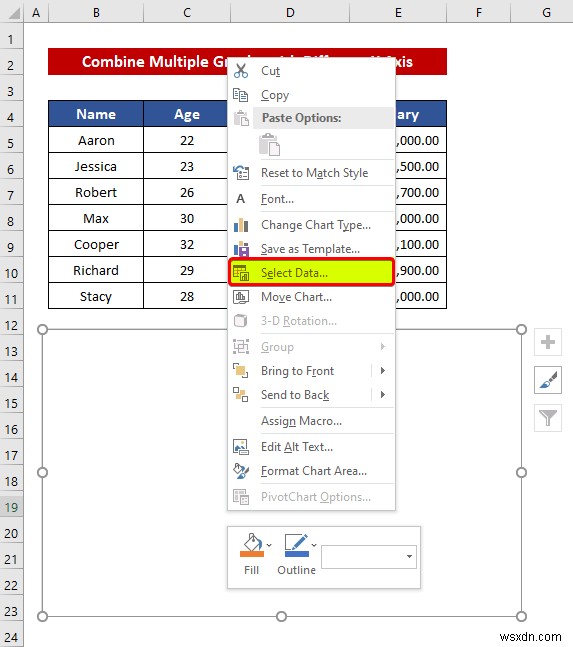 How to Combine Graphs with Different X Axis in Excel