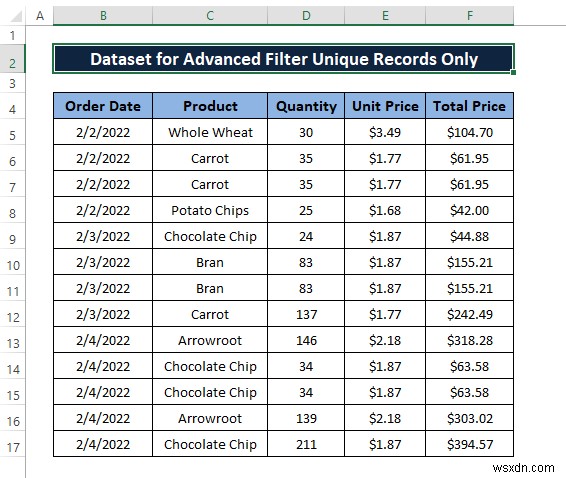 How to Use Advanced Filter for Unique Records Only in Excel