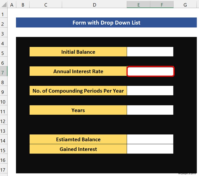 How to Create a Form with Drop Down List in Excel