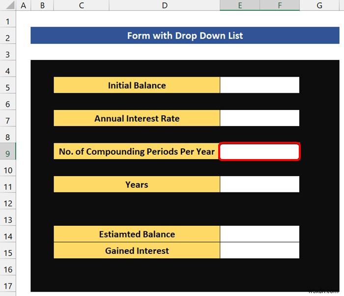 How to Create a Form with Drop Down List in Excel