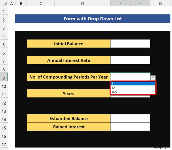 How to Create a Form with Drop Down List in Excel