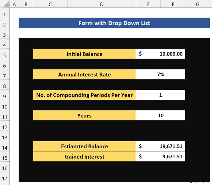 How to Create a Form with Drop Down List in Excel