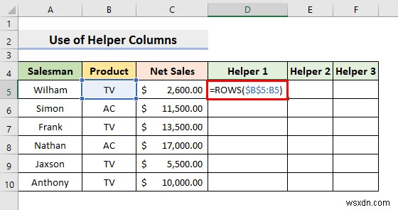 Creating a Drop Down Filter to Extract Data Based on Selection in Excel