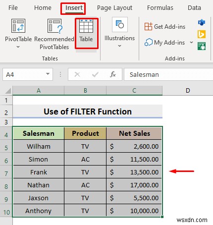 Creating a Drop Down Filter to Extract Data Based on Selection in Excel