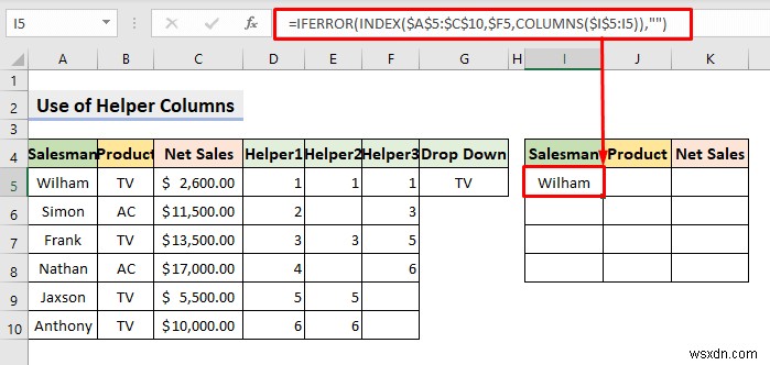 Creating a Drop Down Filter to Extract Data Based on Selection in Excel