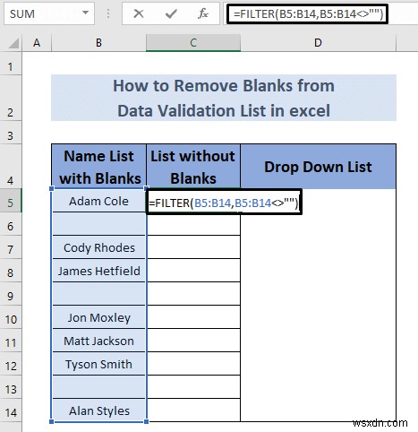 How to Remove Blanks from Data Validation List in Excel (5 Methods)