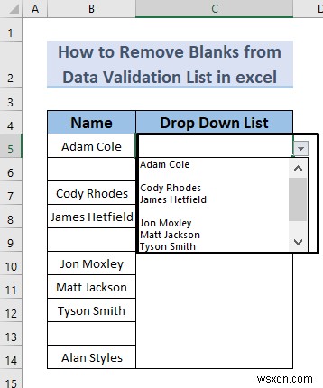 How to Remove Blanks from Data Validation List in Excel (5 Methods)