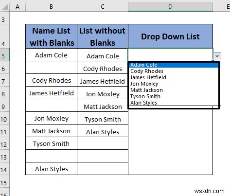 How to Remove Blanks from Data Validation List in Excel (5 Methods)