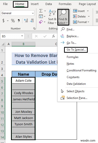 How to Remove Blanks from Data Validation List in Excel (5 Methods)