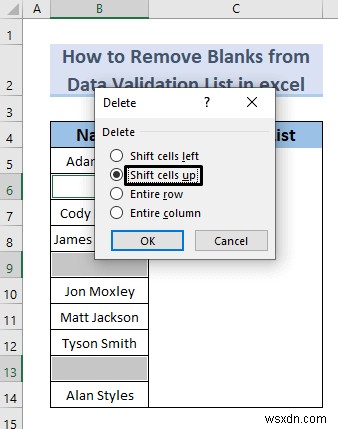 How to Remove Blanks from Data Validation List in Excel (5 Methods)