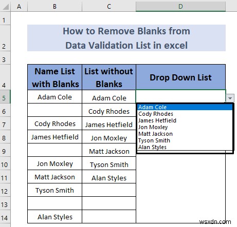 How to Remove Blanks from Data Validation List in Excel (5 Methods)