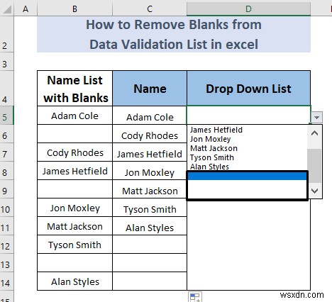 How to Remove Blanks from Data Validation List in Excel (5 Methods)