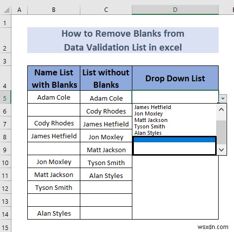 How to Remove Blanks from Data Validation List in Excel (5 Methods)