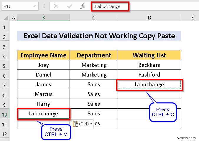 [Fixed] Data Validation Not Working for Copy Paste in Excel