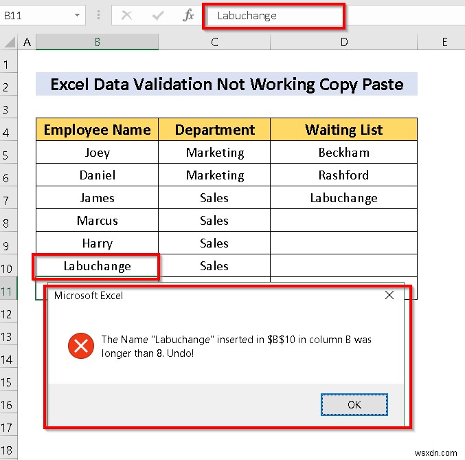 [Fixed] Data Validation Not Working for Copy Paste in Excel