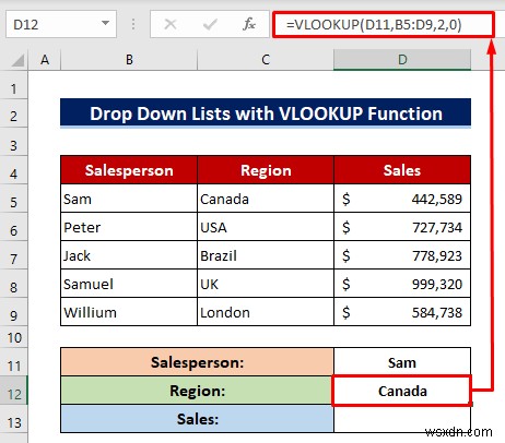 How to Use Custom VLOOKUP Formula in Excel Data Validation
