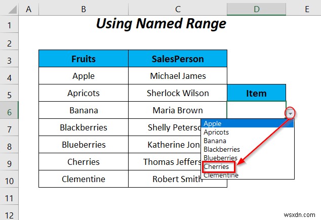 How to Use Named Range for Data Validation List with VBA in Excel