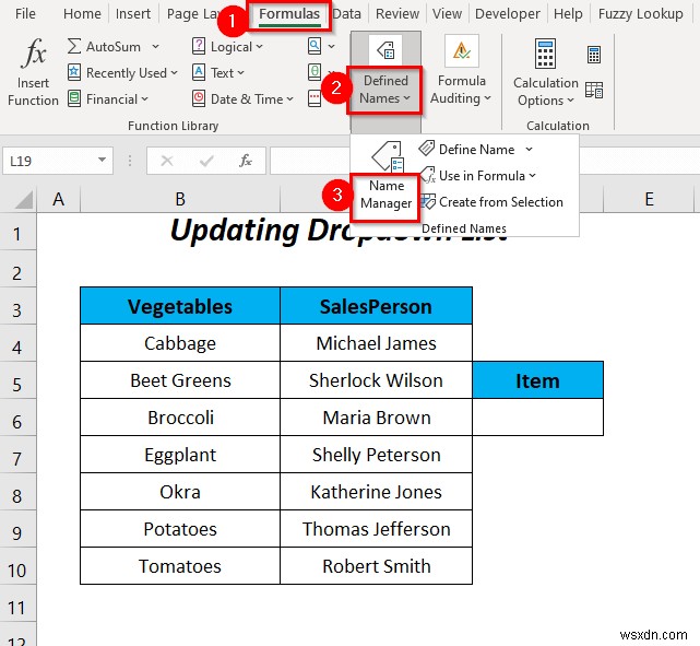 How to Use Named Range for Data Validation List with VBA in Excel