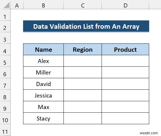 Excel VBA to Create Data Validation List from Array