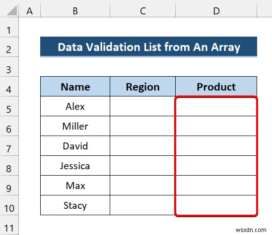 Excel VBA to Create Data Validation List from Array