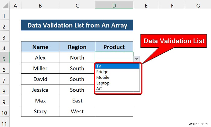 Excel VBA to Create Data Validation List from Array
