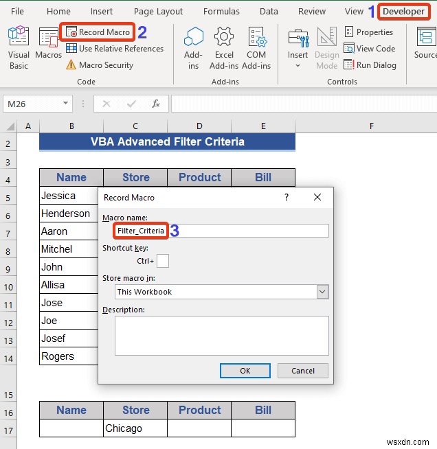 Excel VBA Examples with Advanced Filter Criteria (6 Cases)