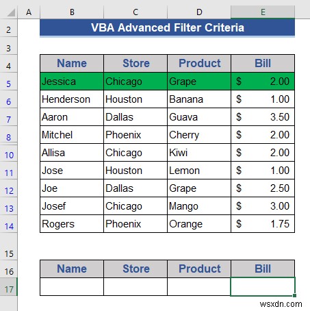 Excel VBA Examples with Advanced Filter Criteria (6 Cases)
