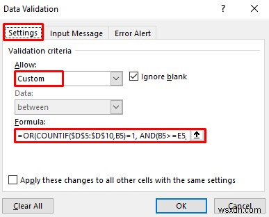 Apply Custom Data Validation for Multiple Criteria in Excel (4 Examples)
