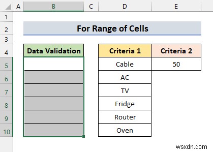 Apply Custom Data Validation for Multiple Criteria in Excel (4 Examples)
