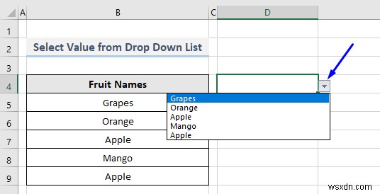 VBA to Select Value from Drop Down List in Excel (2 Methods)