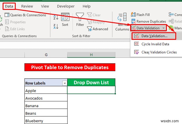How to Remove Duplicates from Drop Down List in Excel (4 Methods)