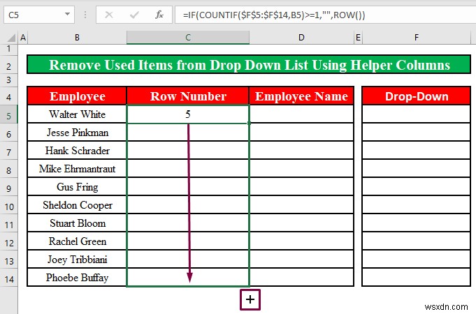 How to Remove Used Items from Drop Down List in Excel (2 Methods)