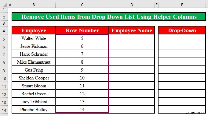 How to Remove Used Items from Drop Down List in Excel (2 Methods)