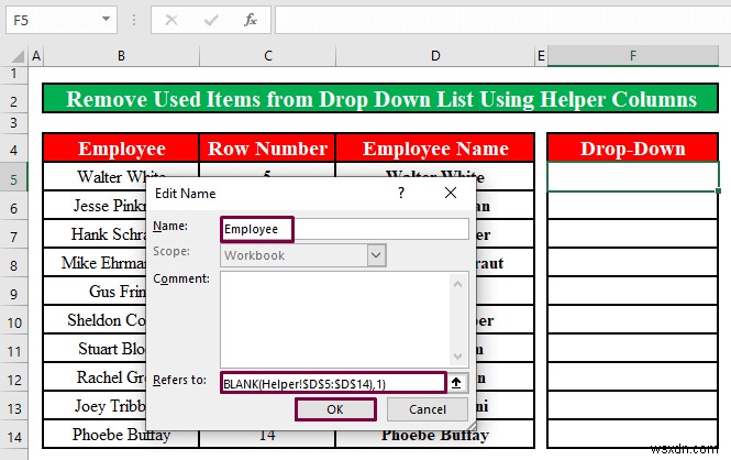 How to Remove Used Items from Drop Down List in Excel (2 Methods)