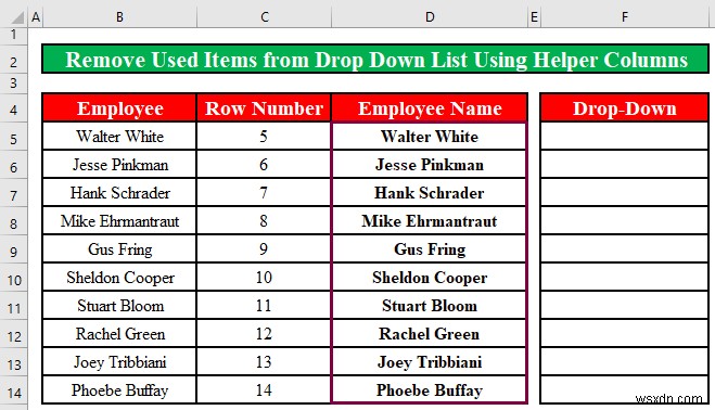 How to Remove Used Items from Drop Down List in Excel (2 Methods)