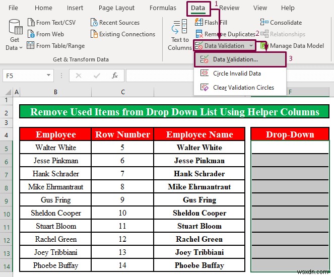 How to Remove Used Items from Drop Down List in Excel (2 Methods)