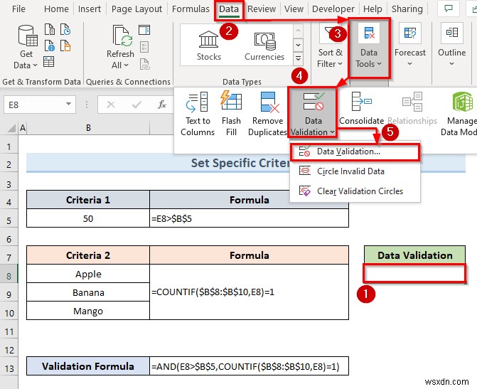 How to Apply Multiple Data Validation in One Cell in Excel (3 Examples)