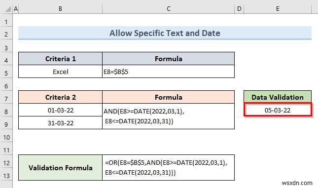 How to Apply Multiple Data Validation in One Cell in Excel (3 Examples)