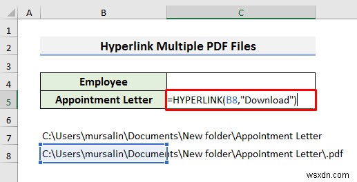 How to Hyperlink Multiple PDF Files in Excel (3 Methods)