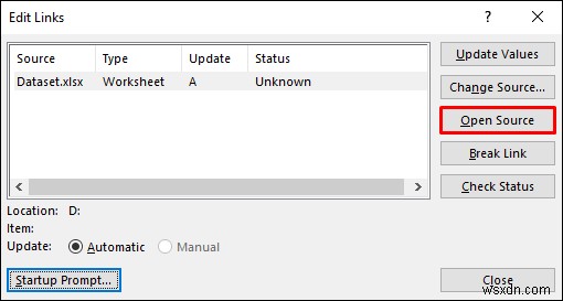 [Fix]: Excel Automatic Update of Links Has Been Disabled
