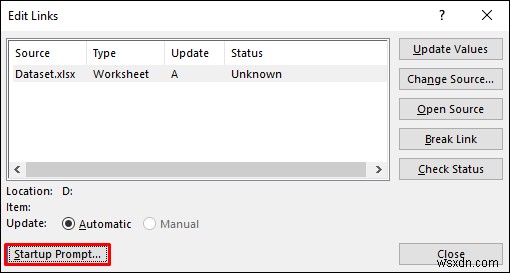 [Fix]: Excel Automatic Update of Links Has Been Disabled