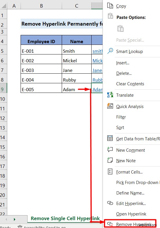 How to Remove Hyperlink Permanently in Excel (4 Ways)