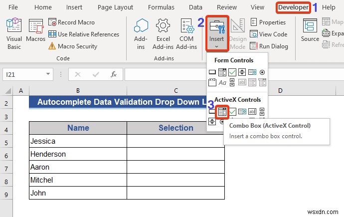 Autocomplete Data Validation Drop Down List in Excel (2 Methods)
